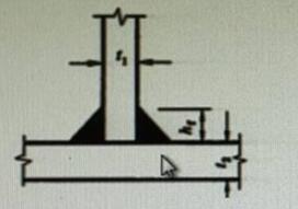 对如图所示的角焊缝，最小焊脚尺寸h应_______