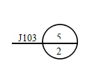如图所示，下列说法不正确的是（)A.此图为一索引符号B.“J103”表示标准图册的编号C.“5”表示