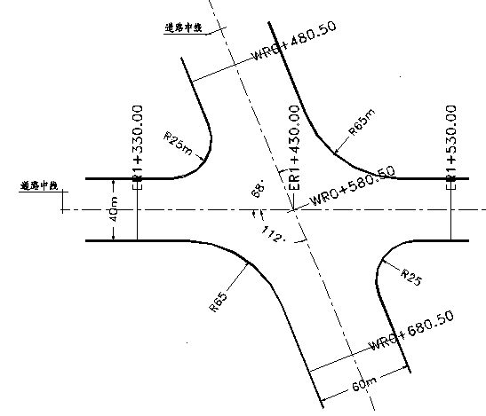 （本题25分）计算下图中指定里程桩号范围内的交叉口路面面积、并计算该交叉口100 m2450px二灰