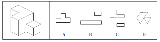 以下哪一项不可能是左边立体图形的切面？A.B.C.D.以下哪一项不可能是左边立体图形的切面？请帮忙给