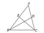如图，△ABC 中，BD、CE 是中线，BC=8cm，△ABC 与△AEC 的周长之差为 6cm，△