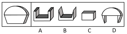 下列选项中，去掉哪一项，才能使其他的三项组成左边的立方体（）A.B.C.D.下列选项中，去掉哪一项，