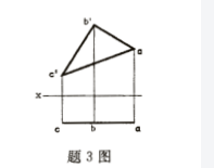 右图中的平面投影，所表示的空间平面应是()。　　A.铅垂面　　B. 正平面　　C.侧垂面　　D. 侧