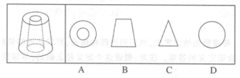 左图是给定的立体图形，将其从任一面剖开，下面哪一项不可能是该立体图形的截面（）A.B.C.D.左图是