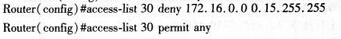 在Cisco路由器的g0／1端口上禁止源地址为某些特定地址段的数据包进／出路由器，下列access－
