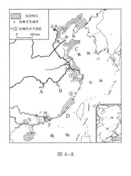 读图4－8，回答问题：（1)图中各号码代表我国老工业基地，其中代表我国老工业基地中重工业基地的是__