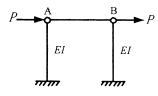 图示排架在反对称荷载作用下，杆AB的轴力为（）A.－2PB.－PC.0D.P图示排架在反对称荷载作用