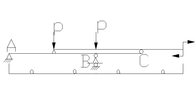 外伸梁AC受载情况如图，求梁中弯矩的最值（绝对值）│m│max,有四种答案，其中A.0.67PaB.