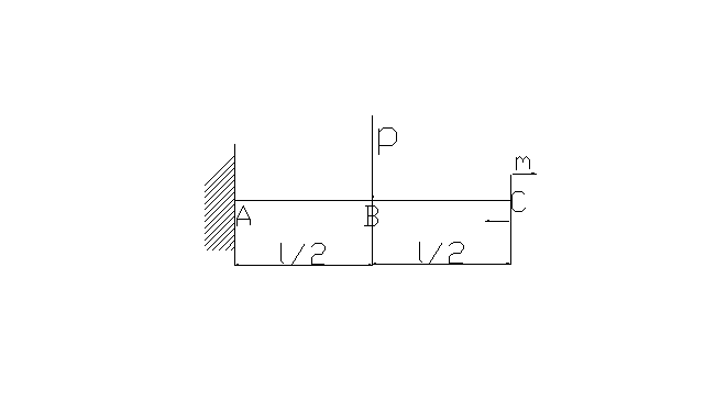 如图所示梁B端的转角Qb=0，则力偶矩m 等于___________A.plB.pl／2C.pl／4