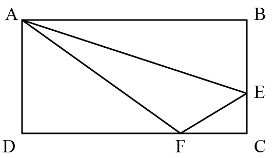 如图，在长方形ABCD中，已知三角形ABE、三角形ADF与四边形AECF的面积相等，则三角形AEF与