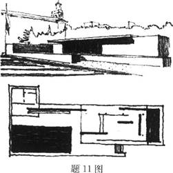 西班牙巴塞罗那博览会德国馆空间布局和体型组合的构图特点是（)。A.连续的韵律B.渐变的韵律C.起伏西