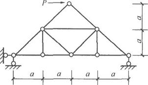 如图所示桁架结构中。零杆数量为（)。A.2根B.3根C.4根D.5根如图所示桁架结构中。零杆数量为(