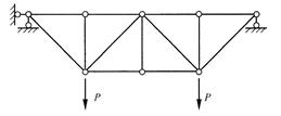 如图所示桁架在竖向外力P作用下的零杆根数为（)。A.1根B.3根C.5根D.7根如图所示桁架在竖向外