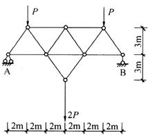 如图所示结构支座B的反力为下列何项？（)A.PB.2PC.3PD.4P如图所示结构支座B的反力为下列