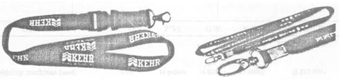 如图所示的手机挂绳，编带部分以涤纶纱线用编带机织成 