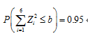 假设表示从标准正态总体中随机抽取的容量，n=6的一个样本，试确定常数b，使得假设表示从标准正态总体中