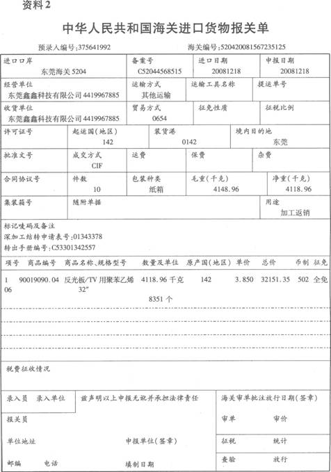 资料1广东威达半导体有限公司（4403148263)从境外进口原材料一批（列手册C533013425