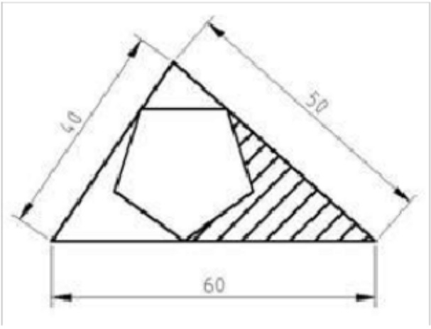 将长度和角度精度设置为小数点后四位，绘制以下图形,求剖面线区域面积。A.313.1542B.313.