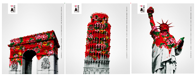 艳遇中国”的这三幅广告作品，主要运用的是哪种广告创意方法？