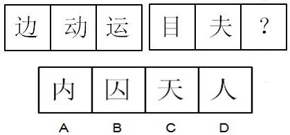 从所给的四个选项中，选择最适合的一个填入问号处，使之呈现一定的规律性：A．B．C．D．从所给的四个选