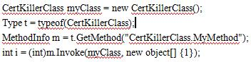 您编写以下代码以实现 CertkillerClass.MyMethod 函数。public clas