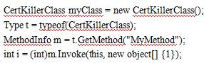 您编写以下代码以实现 CertkillerClass.MyMethod 函数。public clas