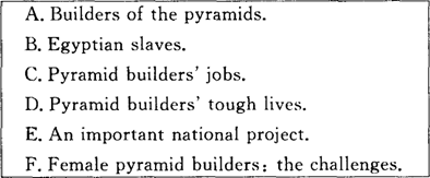 回答{TSE}题： Who Built Giza’s Pyramids（金字塔)？ 1 For ce