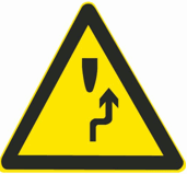 这个标志是何含义？ A. 右侧绕行B. 单向通行C. 注意危险D. 左侧绕行这个标志是何含义？ A.