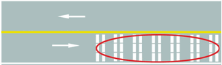 路面上的白色标线是何含义？ A. 道路施工提示标线B. 车行道横向减速标线C. 车行道纵向减速标线D