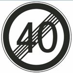 这个标志是何含义？ A. 40米减速行驶路段B. 最低时速40公里C. 最高时速40公里D. 解除时