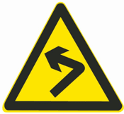 这个标志是何含义？ A. 向左绕行B. 连续弯路C. 向左急转弯D. 向右急转弯这个标志是何含义？ 