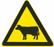 这个标志是何含义？ A. 注意牲畜B. 注意野生动物C. 野生动物保护区D. 大型畜牧场这个标志是何