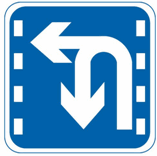 这个标志是何含义？ A. 分向行驶车道B. 掉头和左转合用车道C. 禁止左转和掉头车道D. 直行和左