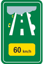 这个标志是何含义？ A. 高速公路特殊天气建议速度B. 高速公路特殊天气最低速度C. 高速公路特殊天