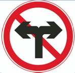这个标志是何含义？ A. 禁止在路口掉头B. 禁止向左向右变道C. 禁止向左向右转弯D. 禁止车辆直