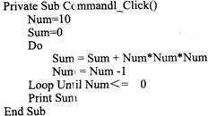 下面程序计算并输出的是（）。 A. 13＋23＋33＋103的值B. （1＋2＋3＋…＋10)3的值