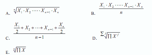 几何平均数的计算公式有（）。 