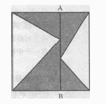 如图所示的正方形的边长为10，AB与正方形的底边垂直，那么图中阴影部分的面积是（)。A．80C．50