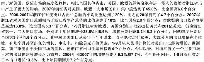 根据以下资料，回答 111～115 题： 第 111 题 2007年1－9月浙江省累计出口（）。根据