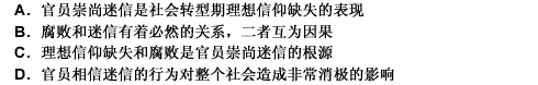 腐败和迷信有着必然的因果关系，有了腐败才会滋生迷信。理想信仰缺失，官员就开始为自己的利益奋斗而不是为