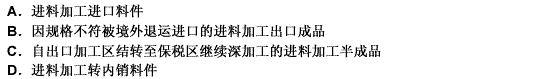 下列与进料加工业务相关的货物列人海关统计的有：__________ 。 请帮忙给出正确答案和分析，谢