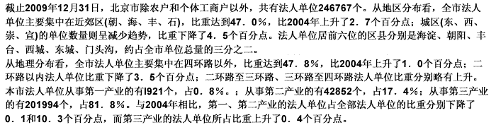 根据以下混合资料，回答 116～120 题。 第 116 题 2009年北京教育、文化、艺术、广播、