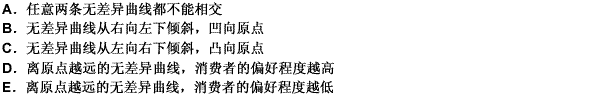 无差异曲线具有的特征是（）。 