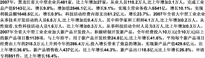 根据以下资料。回答 111～115 题。 第 111 题 根据资料，2006年黑龙江省平均每个大中型