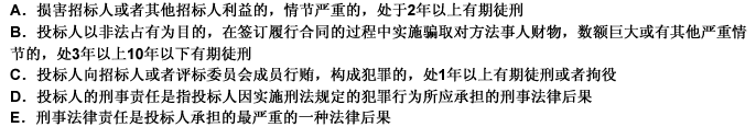 下列关于投标人的刑事法律责任的说法中，正确的包括（）。此题为多项选择题。请帮忙给出正确答案和分析，谢