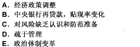 下列属于银行风险产生的客观因素有（）。 