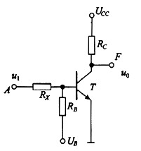 晶体管非门电路如图所示，已知UCC=15V，UB=－9V， RC=3kΩ，RB=20kΩ，β=40，