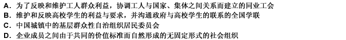 政治社团指的是在社会政治生活中，按照特定的利益集合在一起，有组织地参与、影响政府政策制定、变动和执行