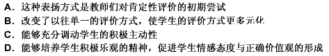 一位同学课堂发言精彩，教师说：“表扬他!”同学一起竖起大拇指说：“你真棒!”请问，你如何评一位同学课