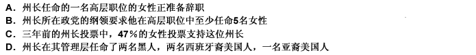 州长在其任职的三年里经常被指控对女性有性别歧视的态度。然而，他已经在他的管理层的19个高层空缺职位中